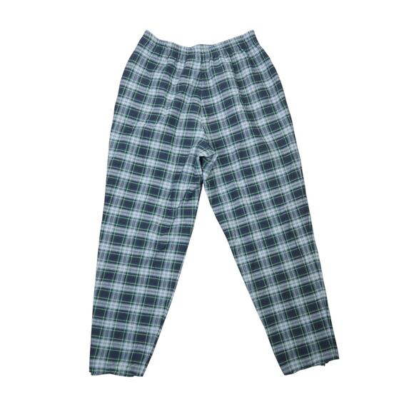 Vintage 90s Casablanca grey and green plaid flannel trouser pants M - Picture 3 of 4